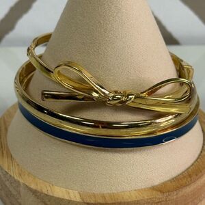 Kate Spade Take a Bow Hinge Bracelet Heart of Gold Take The Plunge Bangles 3 PCS